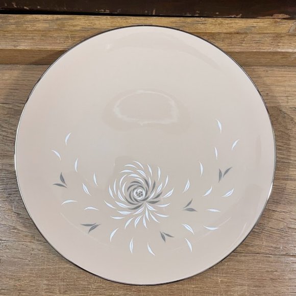 Flintridge China Salad Plate Daybreak Tan Grey White Platinum Edge Vintage CA - Picture 1 of 8
